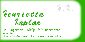 henrietta kaplar business card